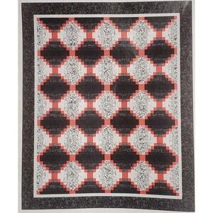 Quilt Kit Robert Kaufman Pen & Ink Black Red White Fabric Beginner Level 58 x 70